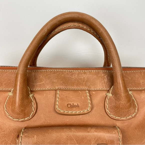 Chloe Edith Satchel Tan LIKE NEW - Picture 3 of 13